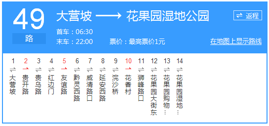 貴陽(yáng)公交49路路線示意圖