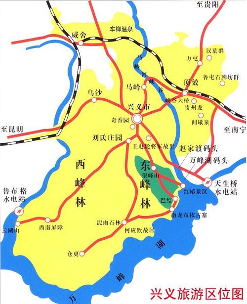 萬峰湖位置示意圖